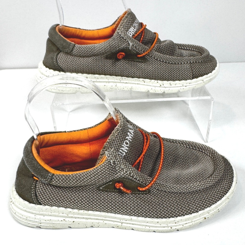 Bruno Marc Boys Size 2 Gray Knit Mesh Loafers Elastic Lace Slip On Sneakers